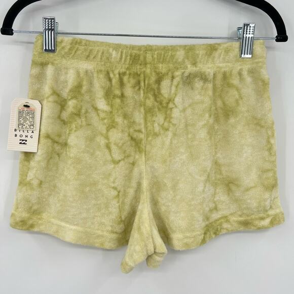 🆕 NWT Billabong Girl’s High Tides Short Tie Dye Terry Cloth Pockets Kids Large - Picture 2 of 11